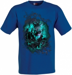 Art №7 Волк на синей футболке